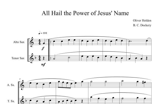 All Hail the Power of Jesus' Name (Alto and Tenor Sax Duet) (arr. B. C. Dockery)