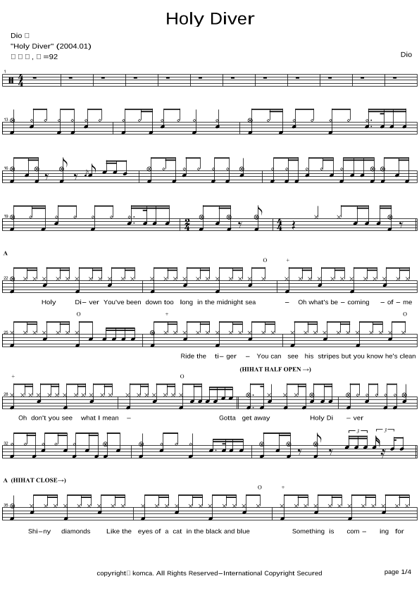 Holy Diver (arr. COPYDRUM)