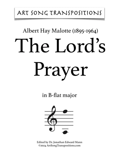 The Lord's Prayer (arr. ArtSongTranspositions.com)