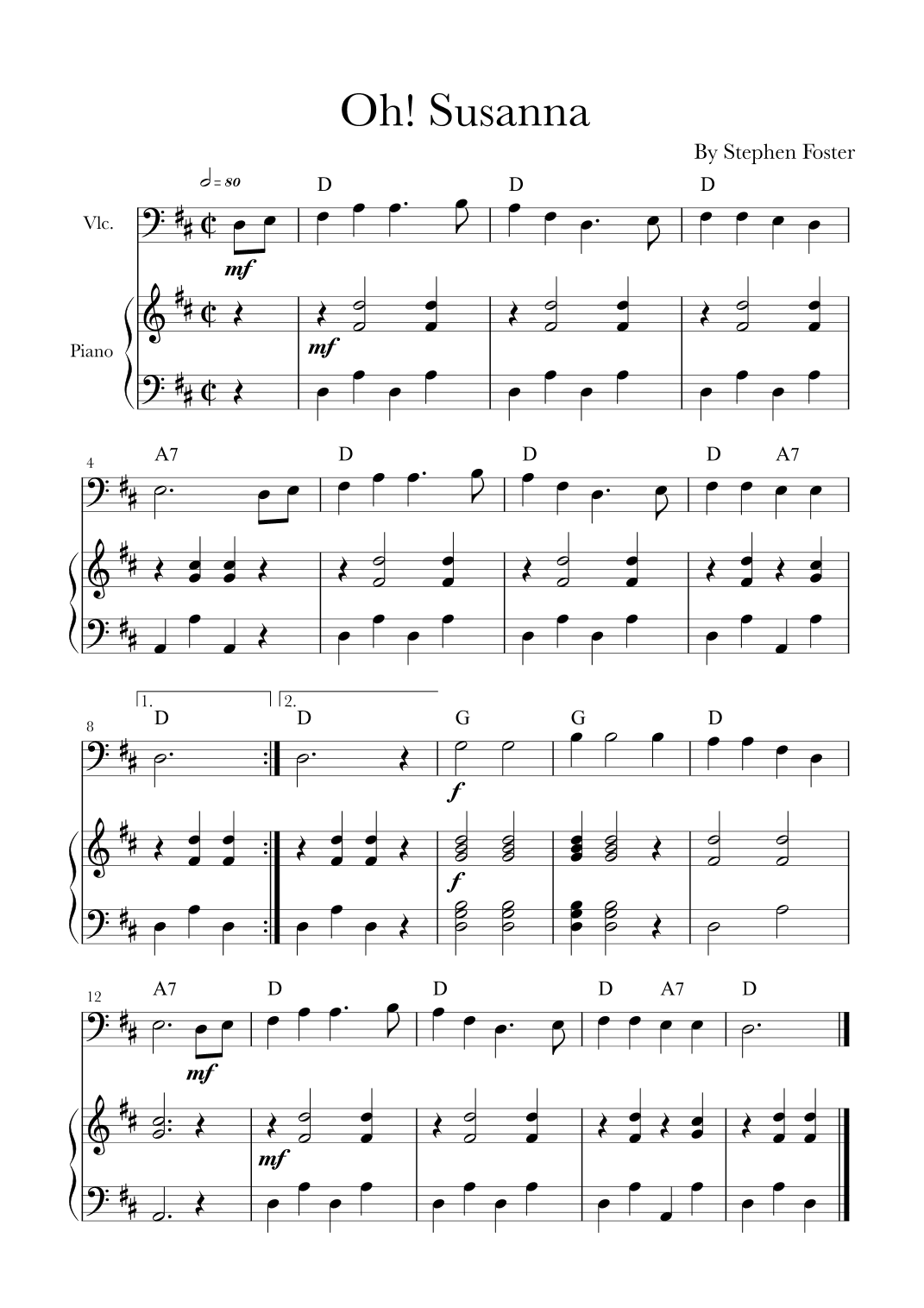 Oh! Susanna (arr. Glauco Fernandes)