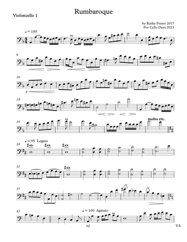 Rumbaroque Duet for Two Cellos