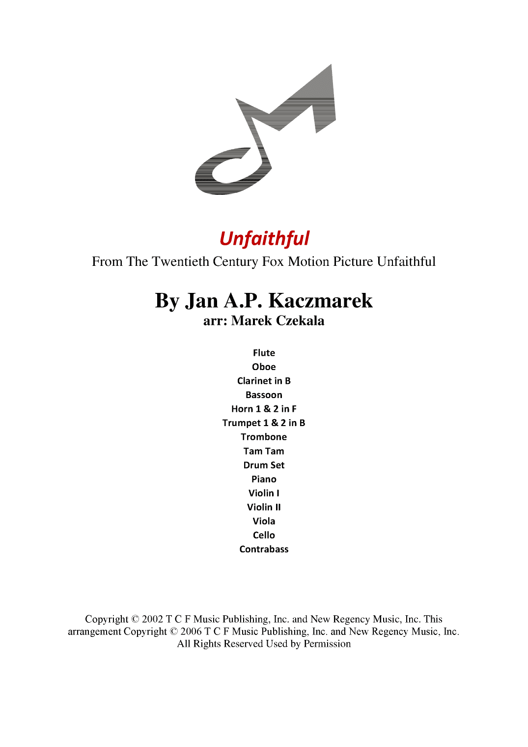 Unfaithful (arr. Marek Czekala)