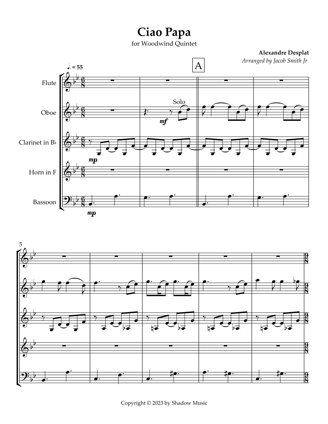 Ciao Papa (arr. Jacob Smith Jr)