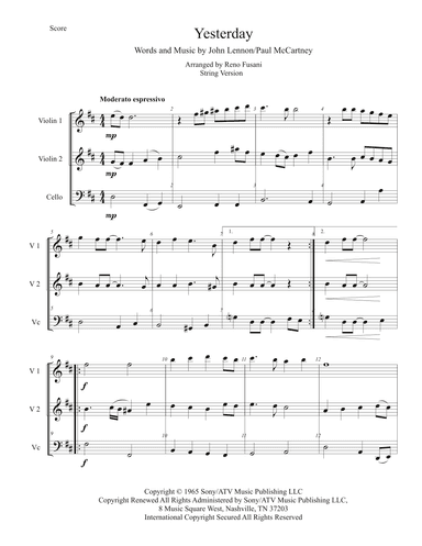 Yesterday (arr. Reno Fusani)