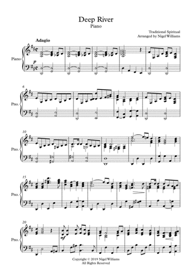 Deep River, for Piano (arr. Nigel Williams)