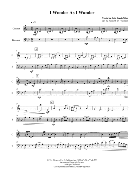 I Wonder As I Wander (arr. Kenneth D. Friedrich)