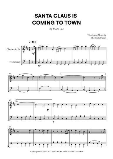 Santa Claus Is Coming To Town (arr. Cadenza Editions)