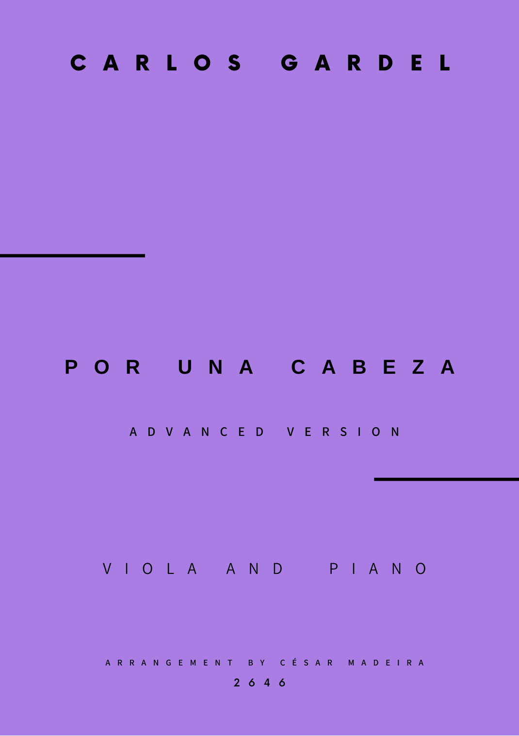 Por Una Cabeza - Viola and Piano - Advanced (Full Score and Parts) (arr. César Madeira)