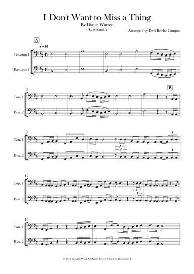 I Don't Want To Miss A Thing (arr. Davi Rocha Campos)