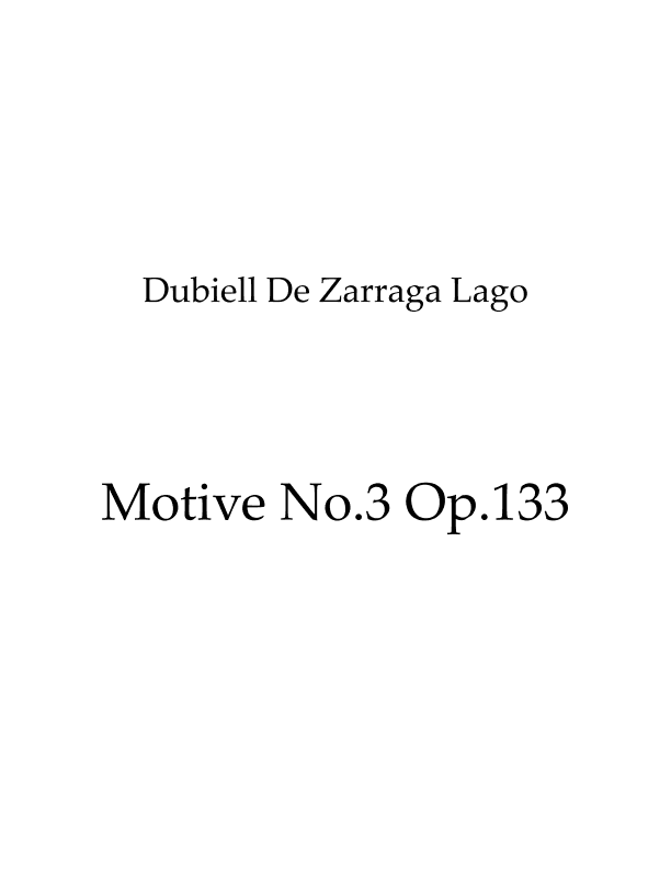Motive No.3  C Minor Op.133