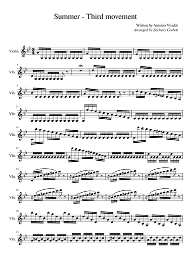 Summer - Third Movement (arr. Zachary Corbett)