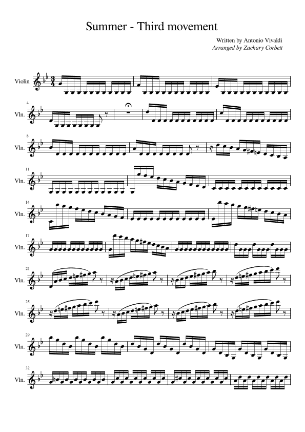Summer - Third Movement (arr. Zachary Corbett)