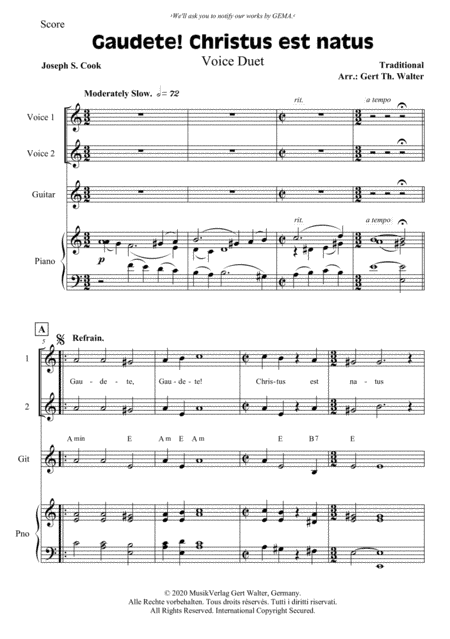 Gaudete! Christus Est Natus (arr. Gert Th. Walter)