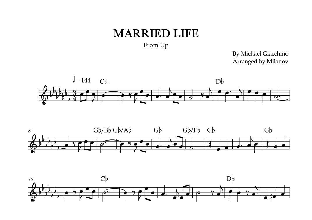 Married Life (arr. Milanov)