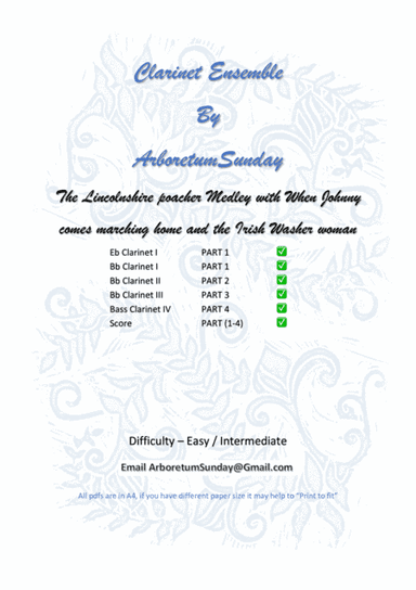 The Lincolnshire poacher Medley Clarinet ensemble (arr. ArboretumSunday)