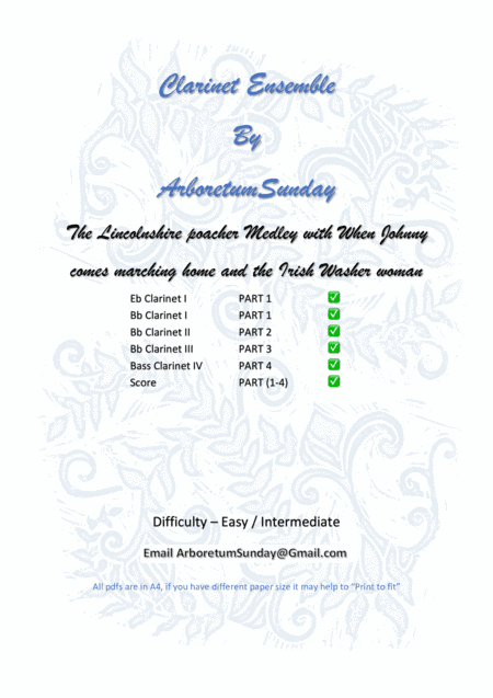 The Lincolnshire poacher Medley Clarinet ensemble (arr. ArboretumSunday)