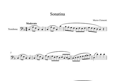 Sonatina (In C Major) - Muzio Clementi (Trombone) (arr. Digital Book Music)