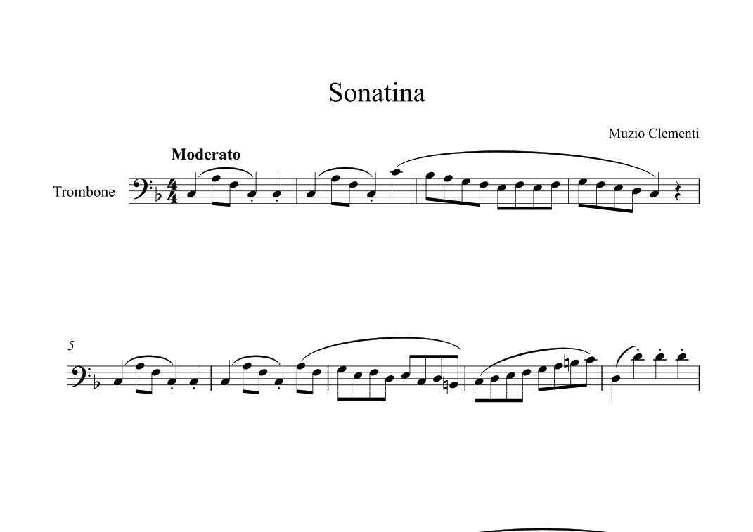 Sonatina (In C Major) - Muzio Clementi (Trombone) (arr. Digital Book Music)