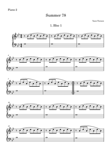 Summer 78 (arr. Harvus Sylvain)