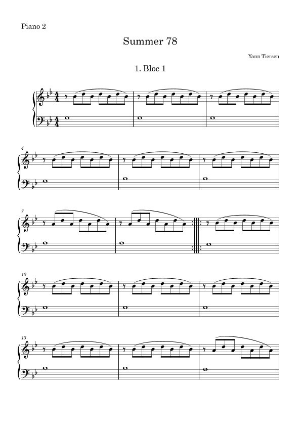 Summer 78 (arr. Harvus Sylvain)