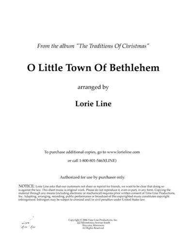 O Little Town Of Bethlehem (arr. Lorie Line)