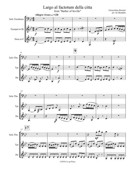 Largo al factotum della citta for Brass Trio (arr. Sy Brandon)