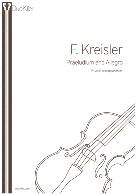 Kreisler - Praeludium and Allegro, 2nd violin accompaniment (arr. Duo Klier)