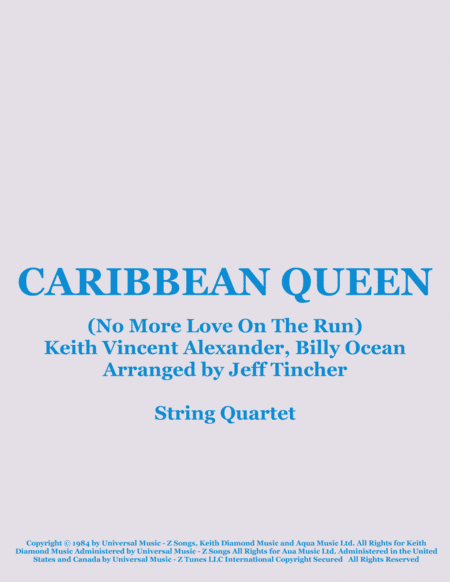 Caribbean Queen (no More Love On The Run) (arr. Jeff Tincher)