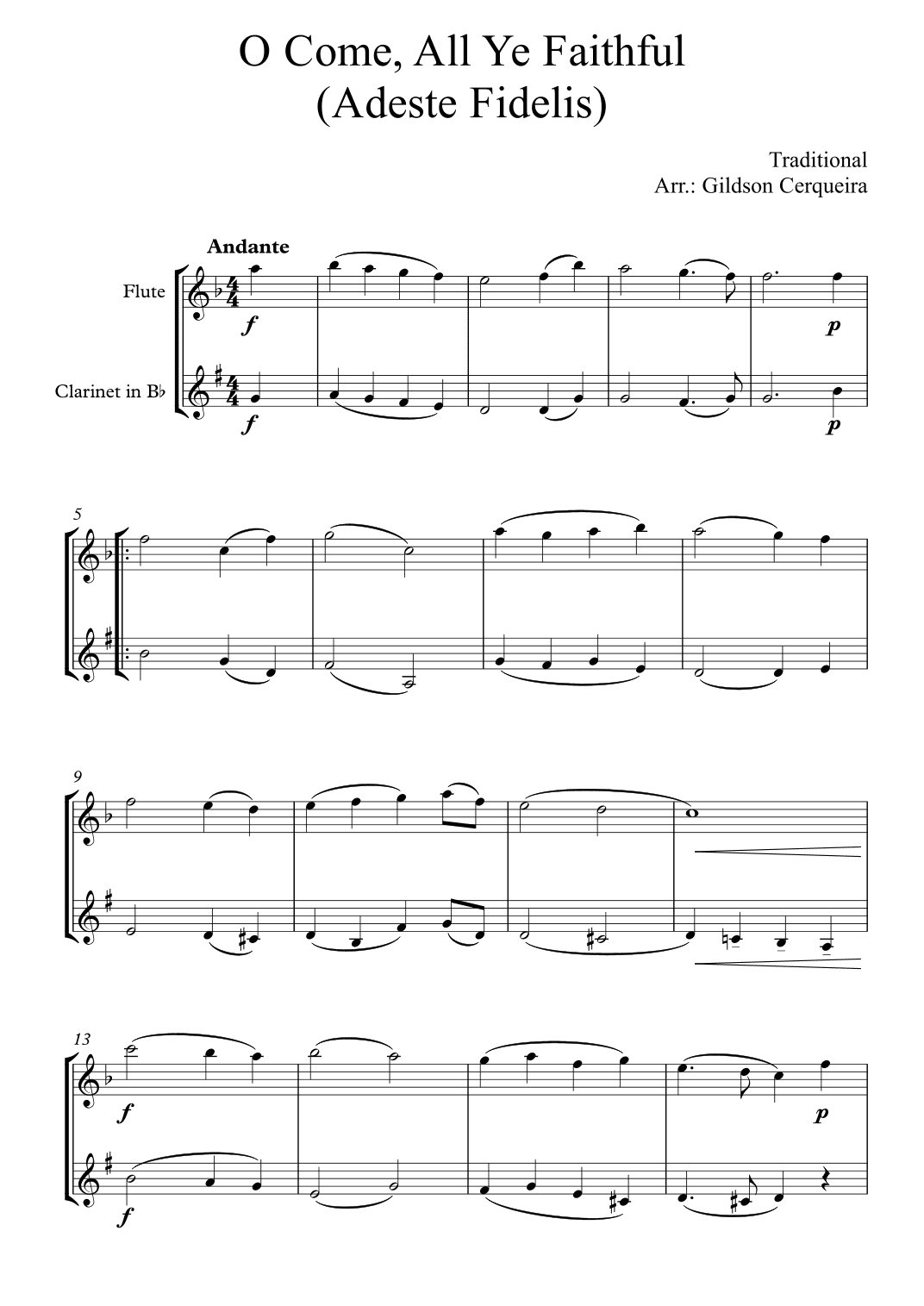 O Come, All Ye Faithful (Adeste Fidelis) (arr. Gildson Cerqueira)