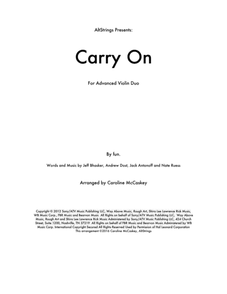 Carry On (arr. Caroline McCaskey)