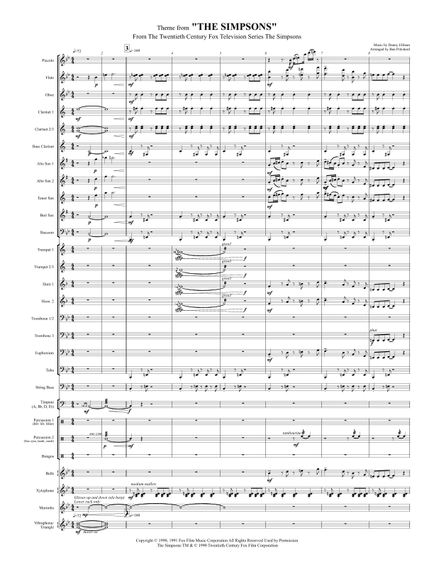 Theme From The Simpsons (arr. Ben Pritchard)