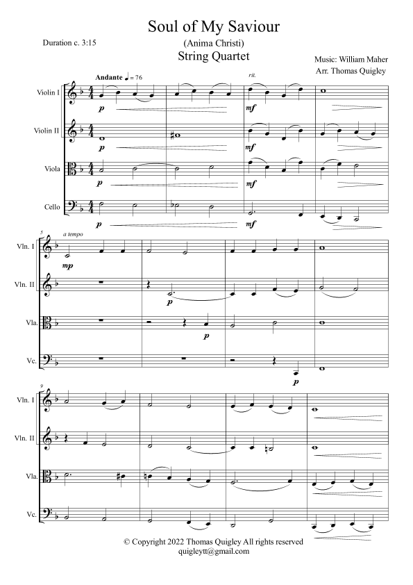 Soul of My Saviour (Anima Christi) (arr. Thomas Quigley)