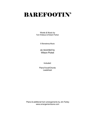Barefootin' (arr. Jim Farley www.arrangementsone.com)