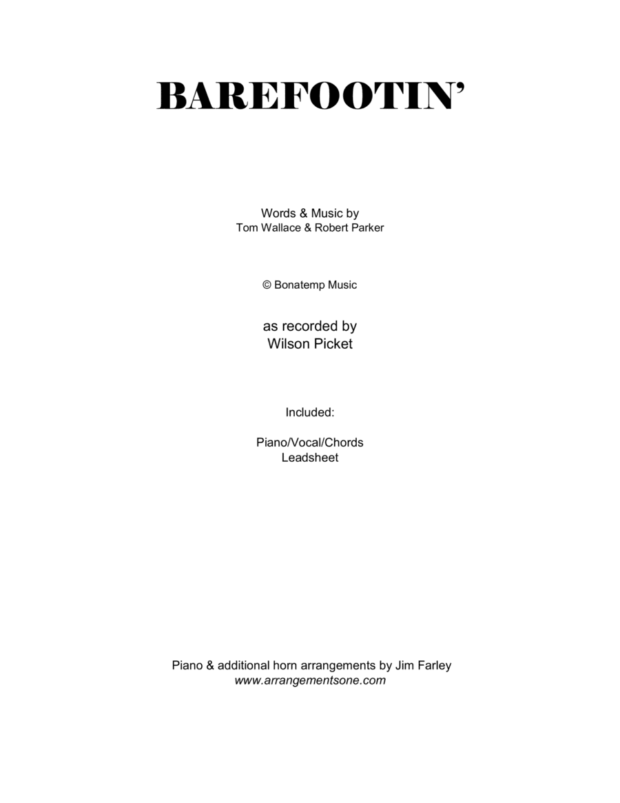 Barefootin' (arr. Jim Farley www.arrangementsone.com)