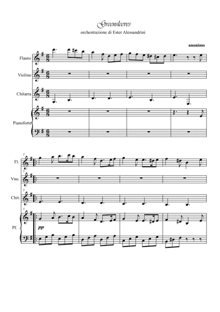 Greenleaves easy  quartet (arr. Ester Alessandrini)