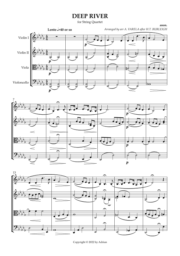 Deep River (arr. Adrian Varela)