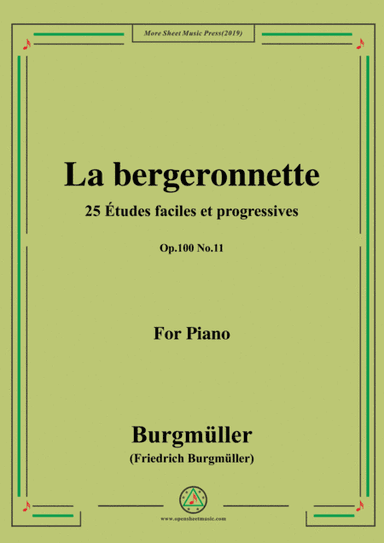 Burgmüller-25 Études faciles et progressives, Op.100 No.11,La bergeronnette (arr. MSM)