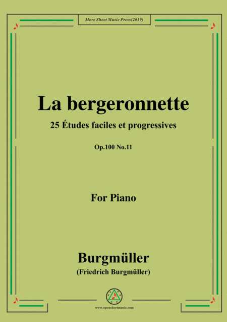 Burgmüller-25 Études faciles et progressives, Op.100 No.11,La bergeronnette (arr. MSM)