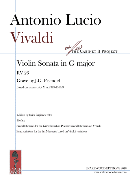 Vivaldi – Sonata in G major "per Pisendel" RV 25 (arr. Sneakwood Editions)