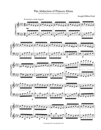The Abduction of Princess Elena for piano solo