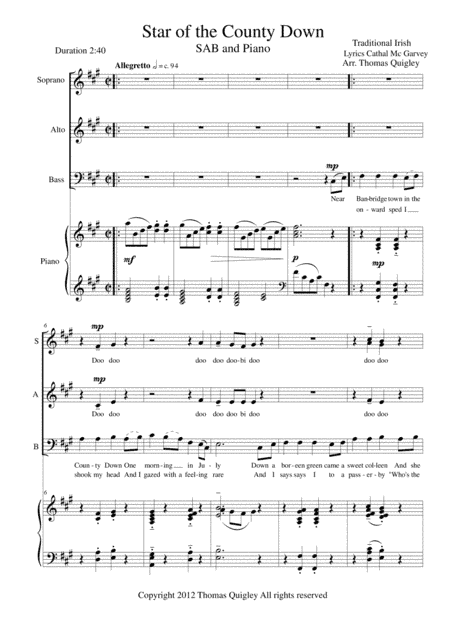 Star of the County Down (arr. Thomas Quigley)