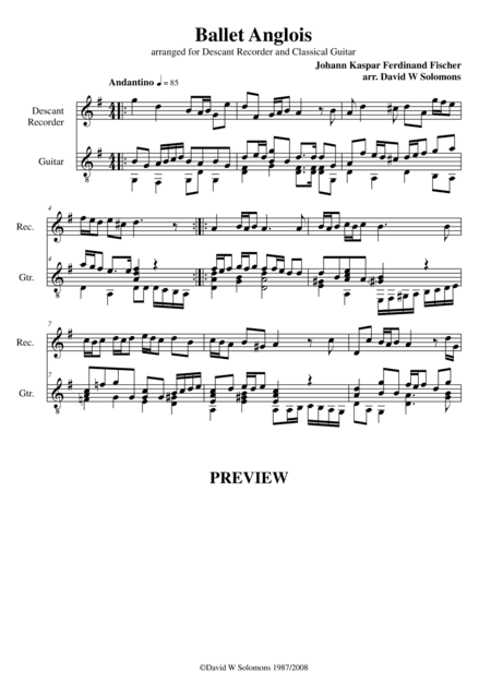 Ballet Anglois for recorder and guitar (arr. David Warin Solomons)