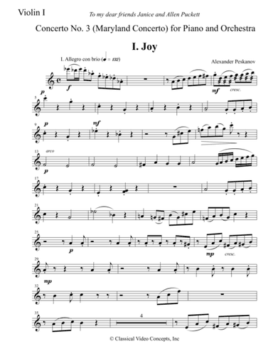 Concerto No. 3 "Maryland Concerto" (First Edition) - Orchestra Parts