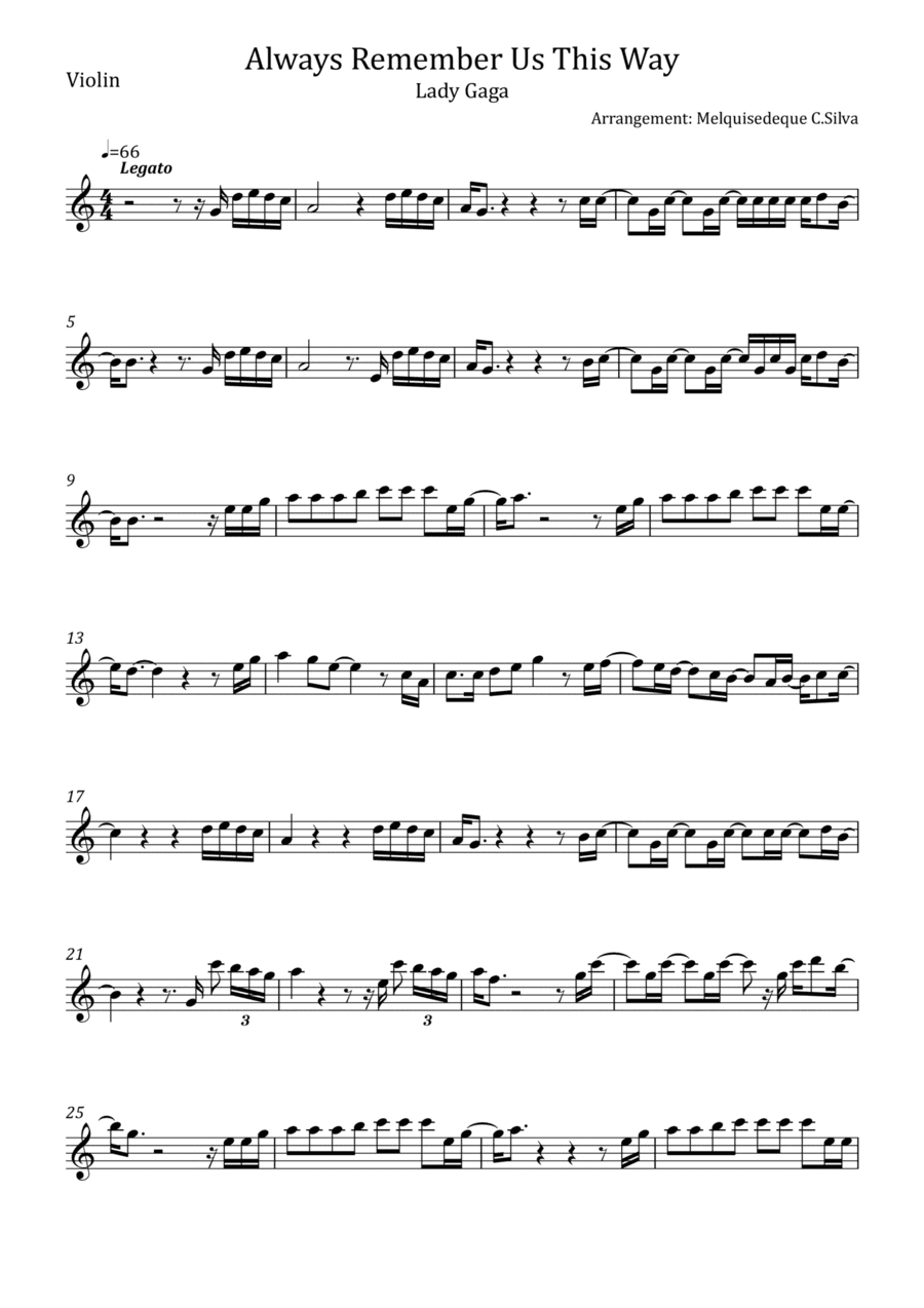 Always Remember Us This Way (arr. Melquisedeque C.Silva)