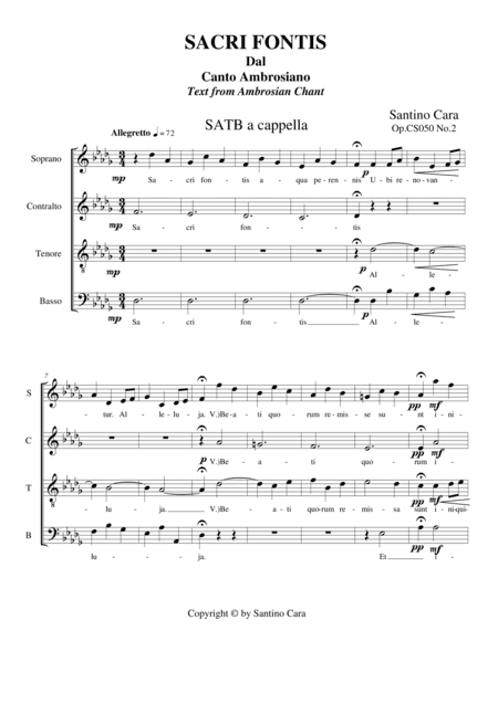 Sacri fontis - Choir SATB a cappella