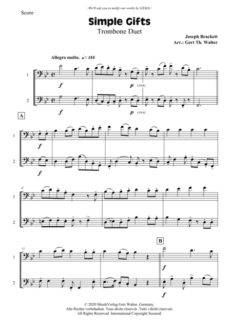 Simple Gifts (arr. Gert Th. Walter)