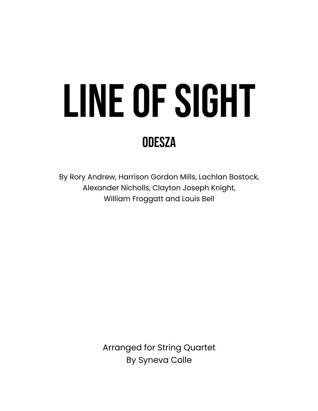 Line Of Sight (arr. Syneva Colle)