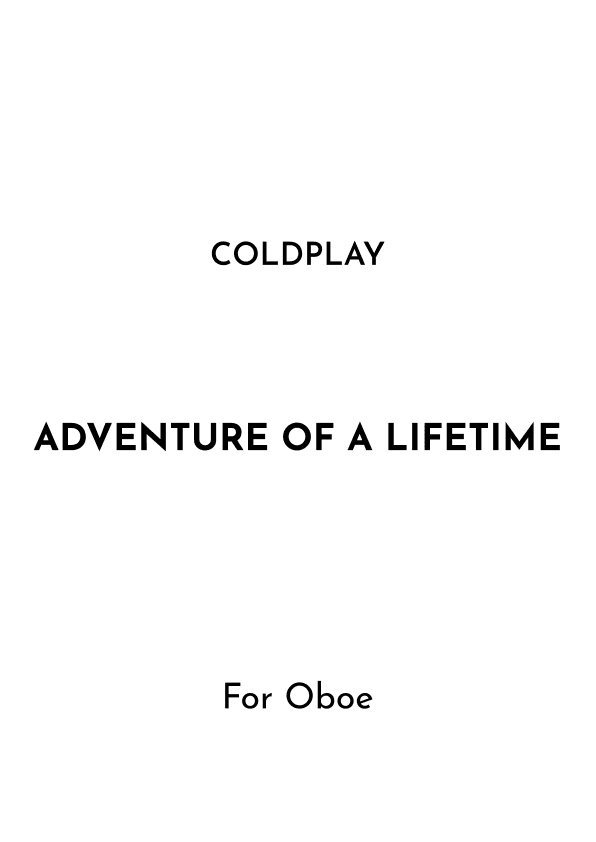 Adventure Of A Lifetime (arr. Jireh J.)