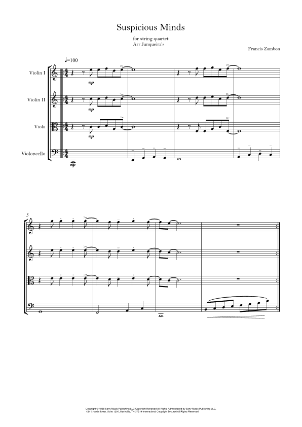 Suspicious Minds (arr. Junqueira's)