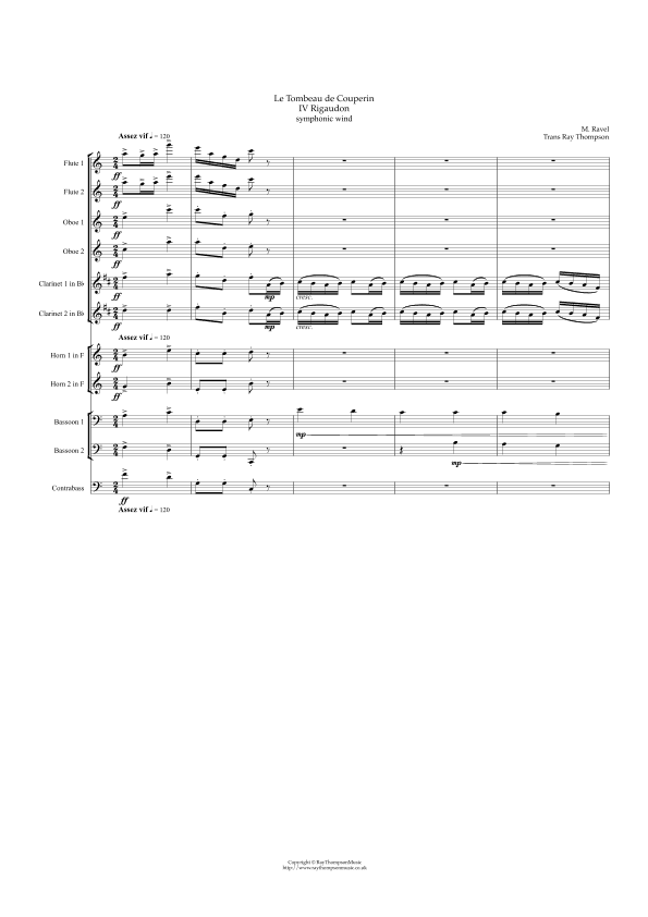 Ravel: Le Tombeau de Couperin M68a No.IV Rigaudon - Symphonic wind (arr. Ray Thompson)